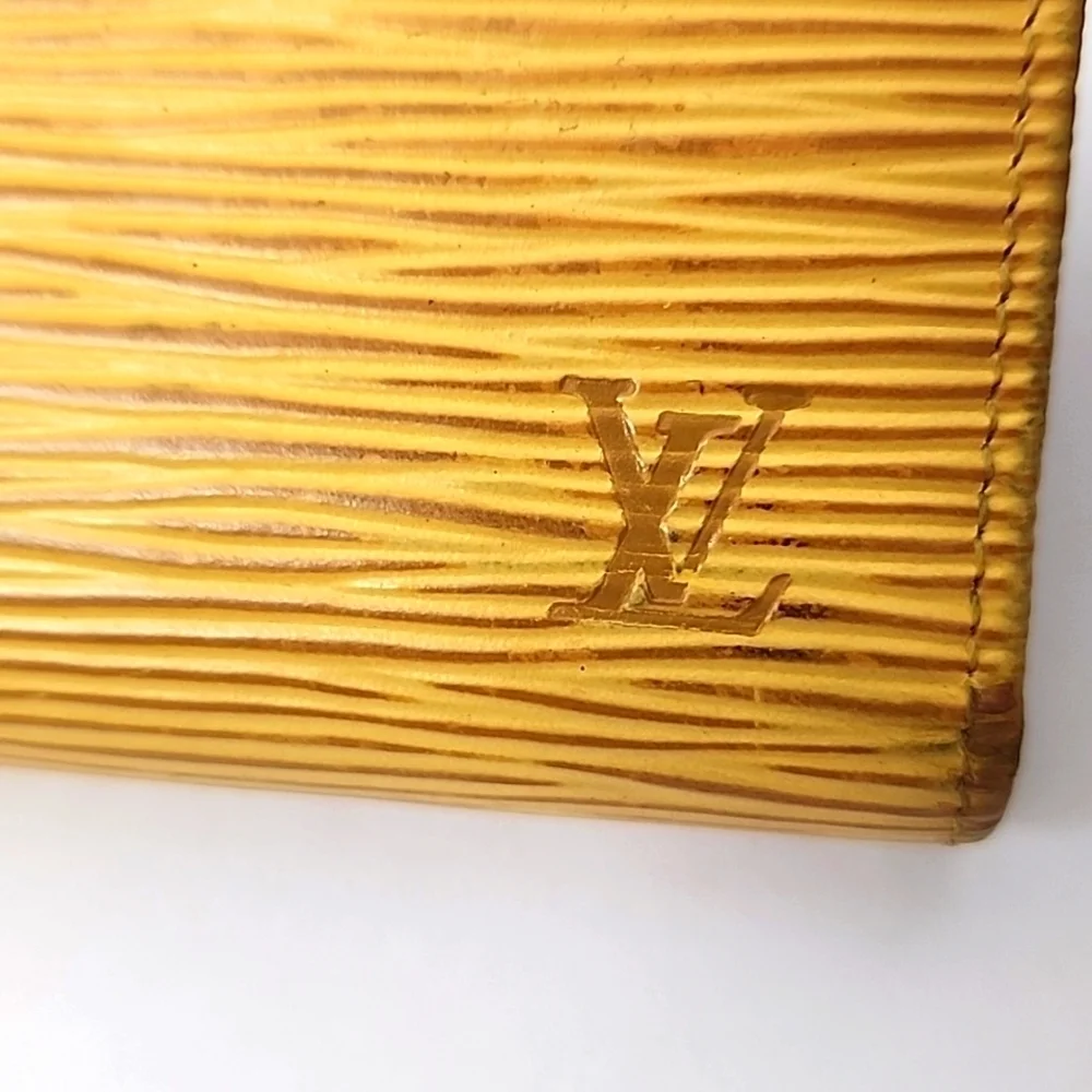 Louis Vuitton Yellow Epi Leather Kiss Lock Bifold Wallet